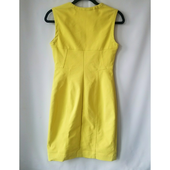 Yigal Azrouel Yellow Geometric Zipper Dress Size 6 - Picture 11 of 11